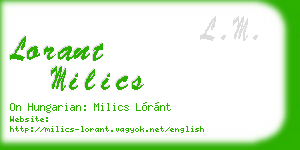 lorant milics business card